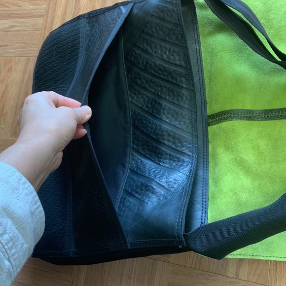 Messenger Bag notebook bag green part is leather - Picture 3 of 10